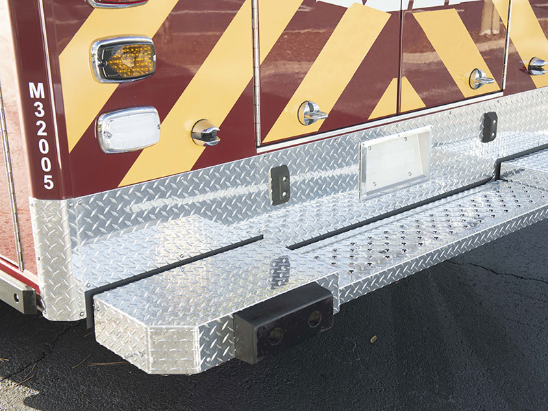 Close up of Under Ride Bumper on ambulance