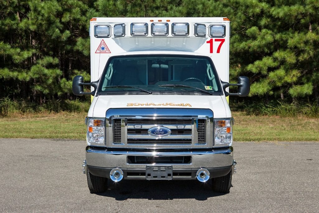 Front of Lakeside Volunteer Rescue Squad ambulance