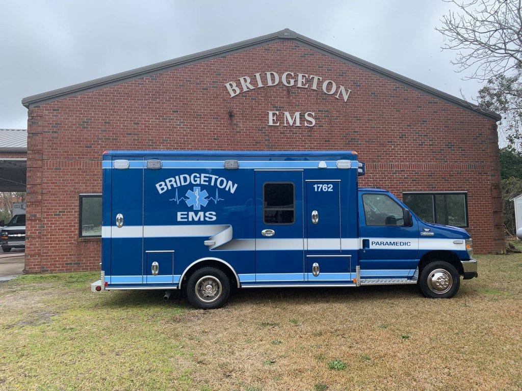Side of Bridgeton EMS ambulance