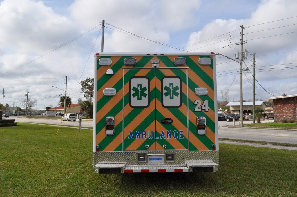 Back of Caroline County Fire Rescue ambulance