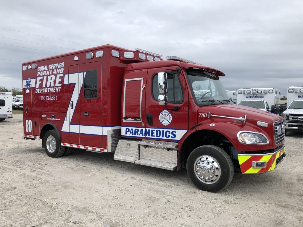 Coral Sprints Parkland Fire Department ambulance
