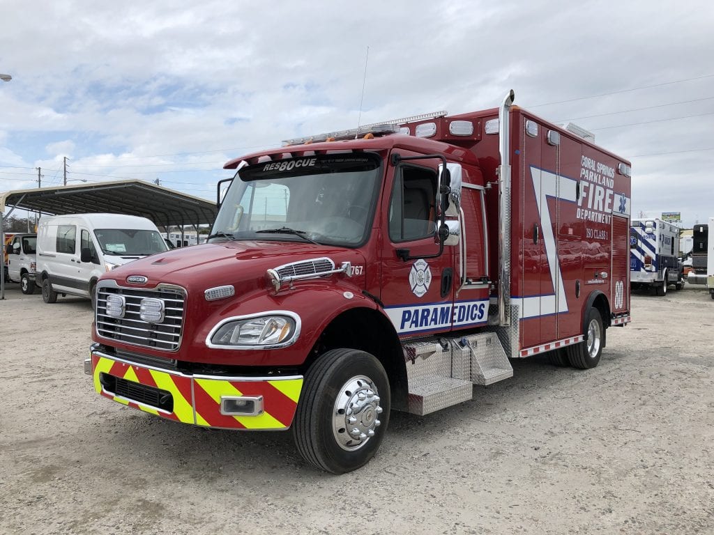 Coral Sprints Parkland Fire Department ambulance