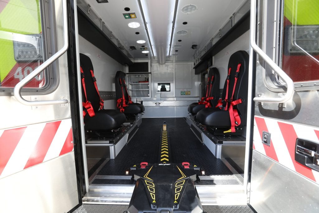 Inside of Lifeline ambulance