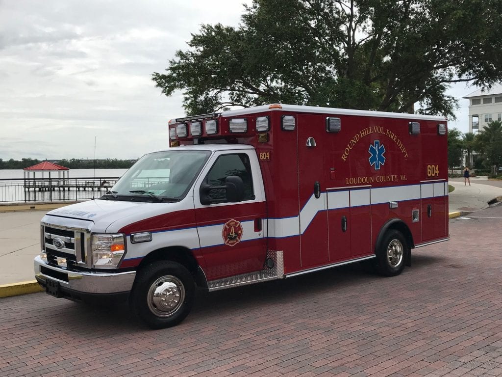 Side of Round Hill Fire Department ambulance