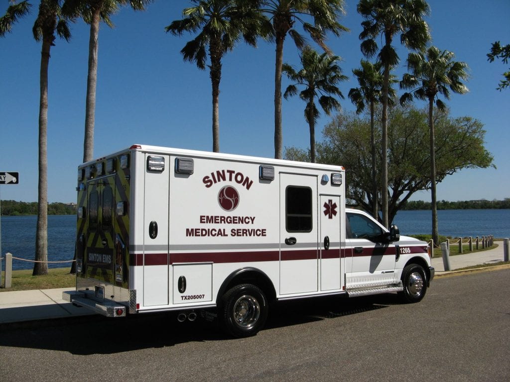 Side of Sinton Emergency Medical Service Ambulance