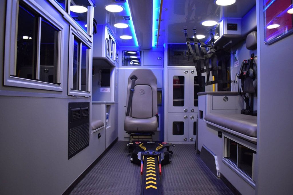 Inside view of ambulance