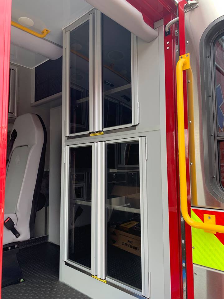 Inside view of ambulance for Aurora Fire Department