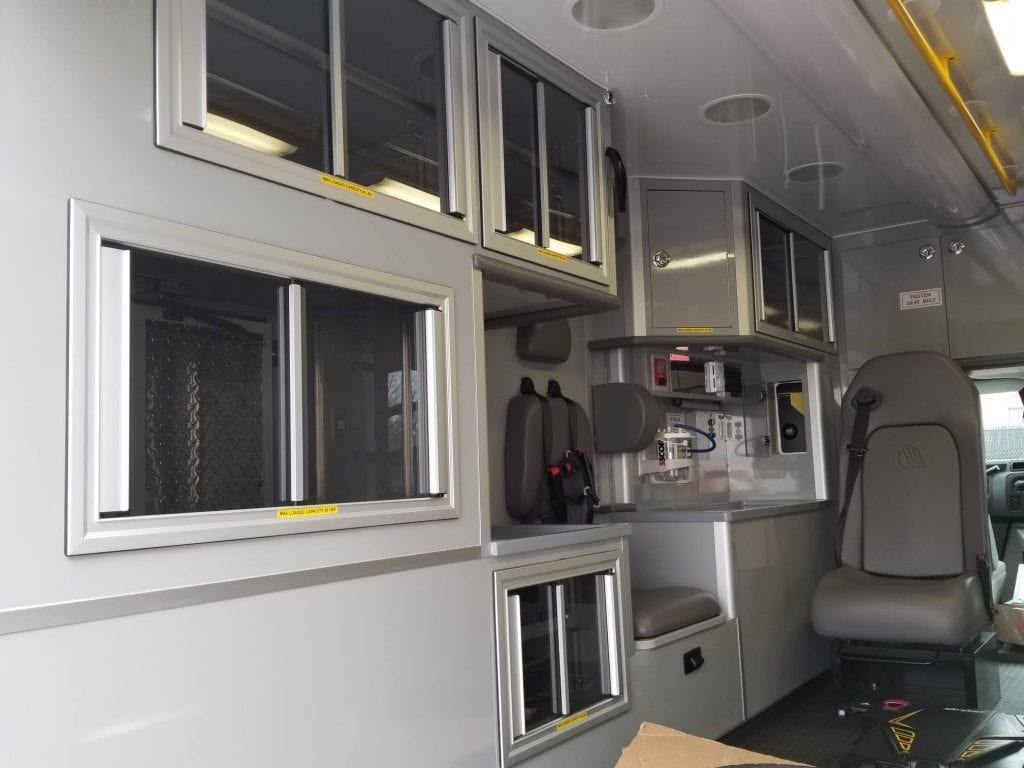 Inside of Forestview ambulance
